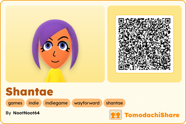 Shantae, a female Mii  with tags: games, indie, indiegame, wayforward, shantae