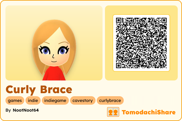 Curly Brace, a female Mii  with tags: games, indie, indiegame, cavestory, curlybrace