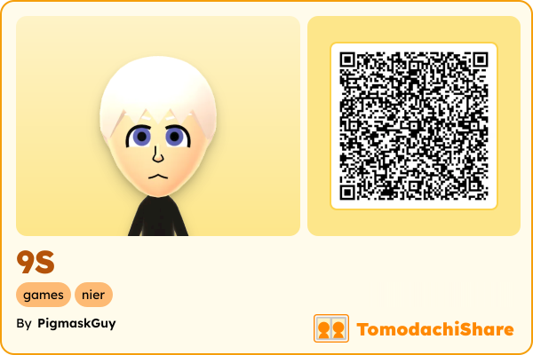 9S, a male Mii  with tags: games, nier