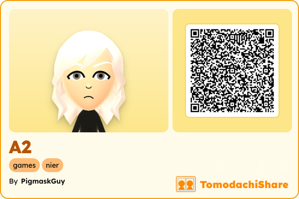 A2, a female Mii  with tags: games, nier