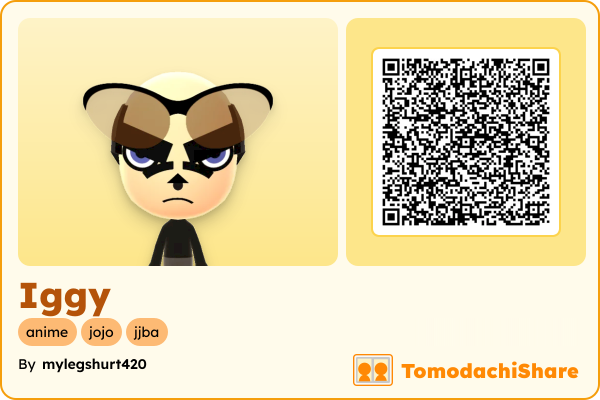Iggy, a male Mii  with tags: anime, jojo, jjba