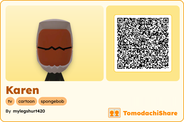 Karen, a female Mii  with tags: tv, cartoon, spongebob