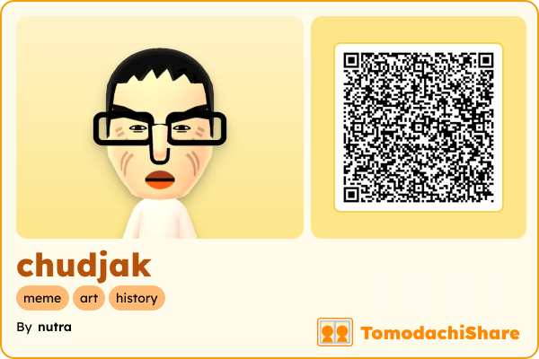 chudjak, a male Mii  with tags: meme, art, history